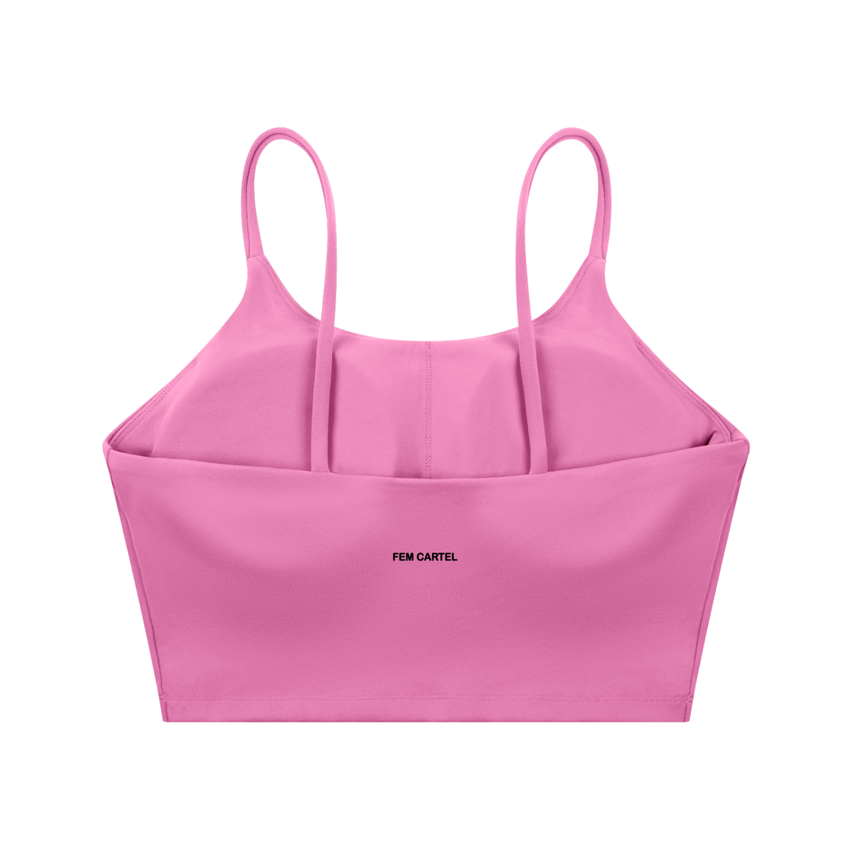 Spaghetti Strap Yoga Sports Bra Script | Black Logo