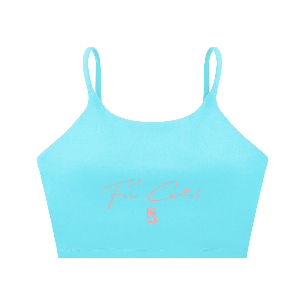 Spaghetti Strap Yoga Sports Bra Script | Pink Logo