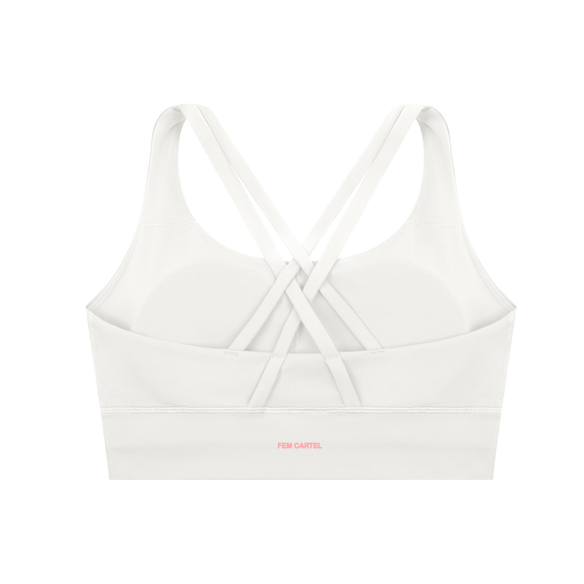 Strappy Criss-Cross Sports Bra | Pink Logo