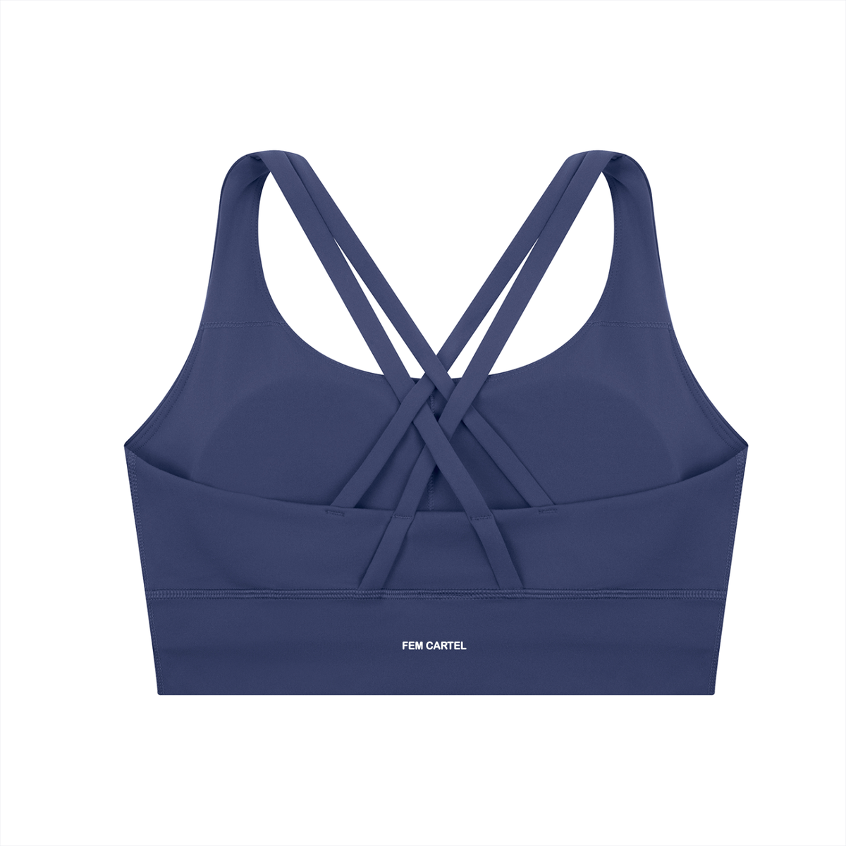 Strappy Criss-Cross Sports Bra | White Logo