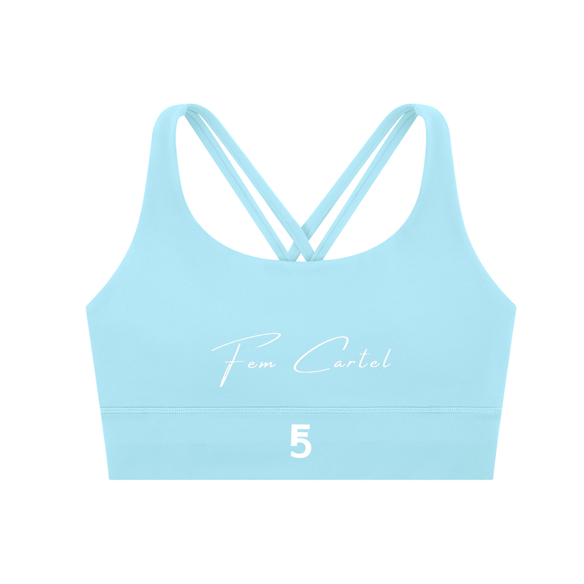 Strappy Criss-Cross Sports Bra | White Logo