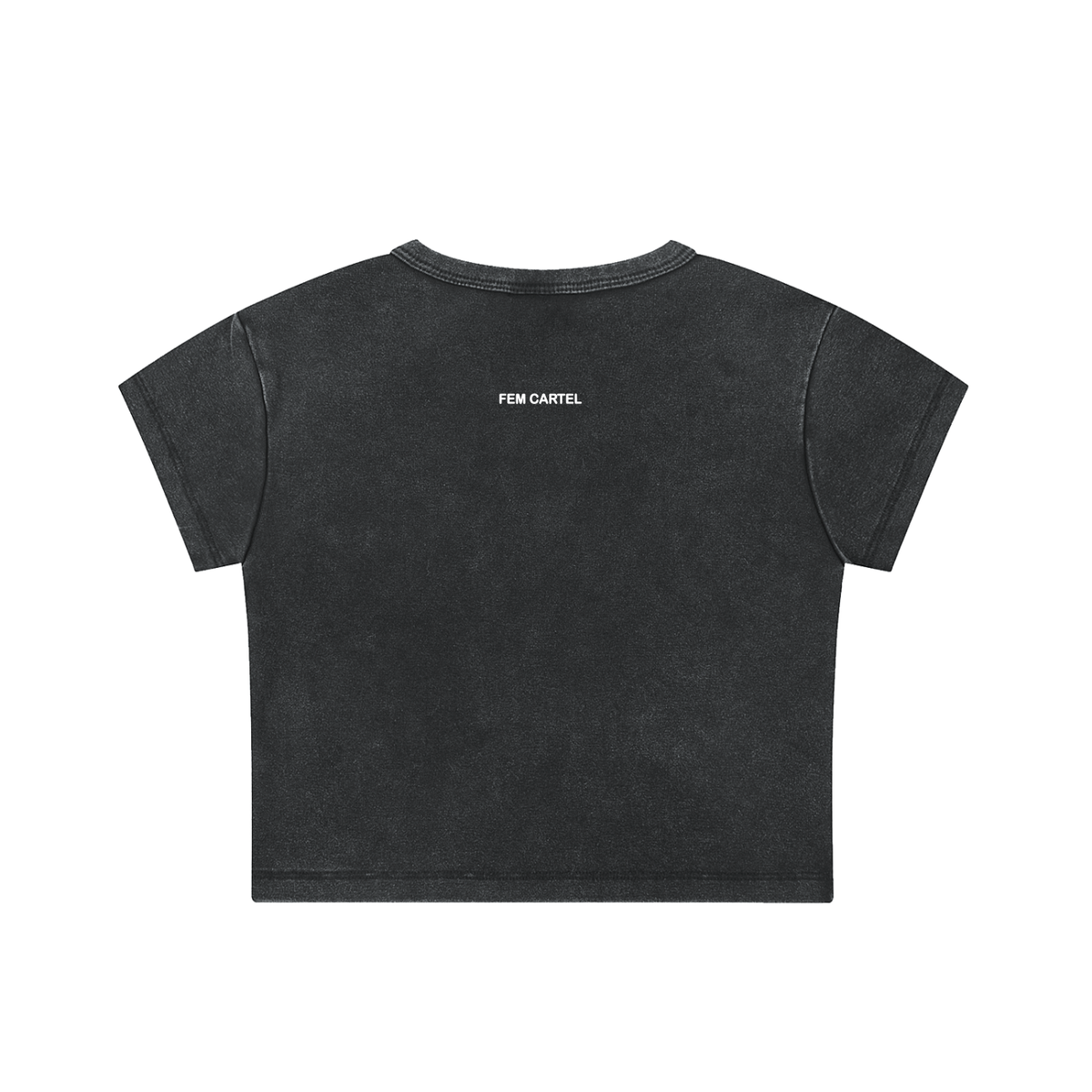 Snow Washed Crop Top Signature | White Logo