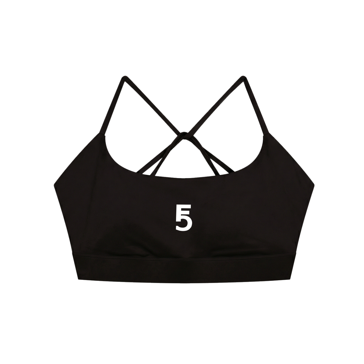 Strappy Criss Cross Yoga Sports Bra Icon| White Logo