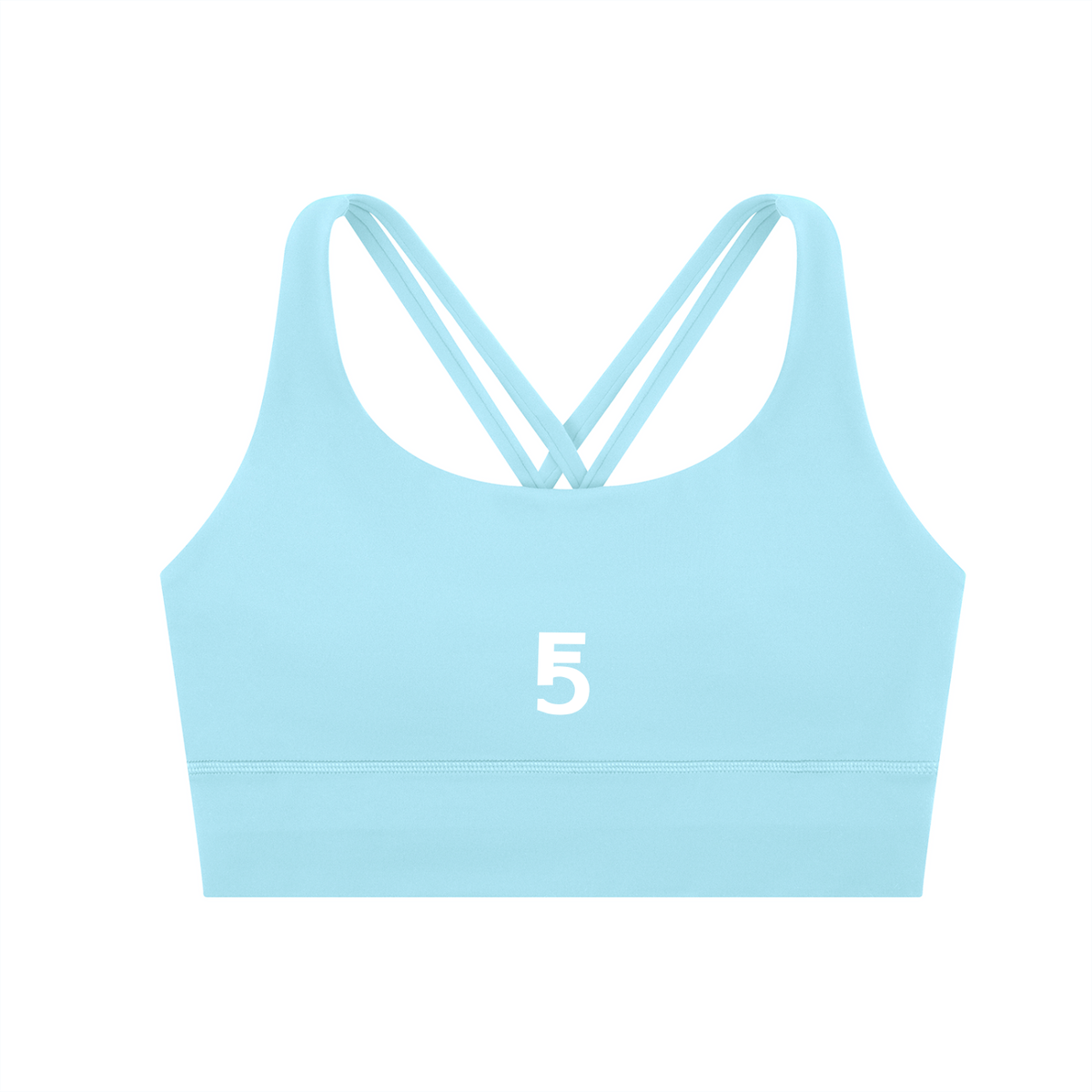 Strappy Criss-Cross Sports Bra | White Logo