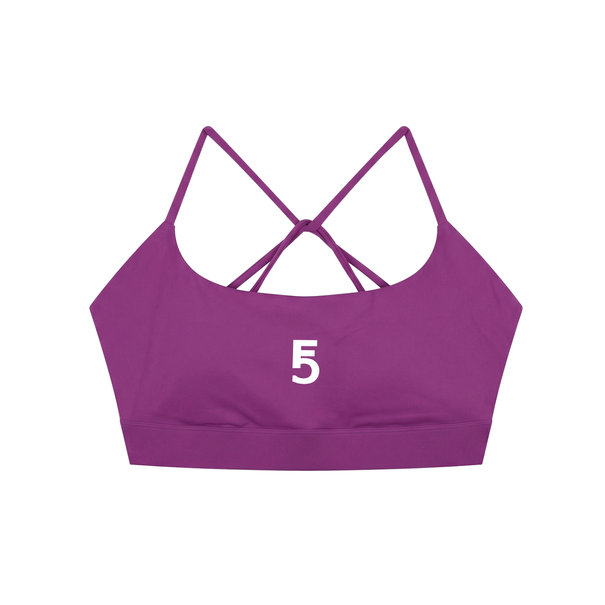 Strappy Criss Cross Yoga Sports Bra Icon| White Logo