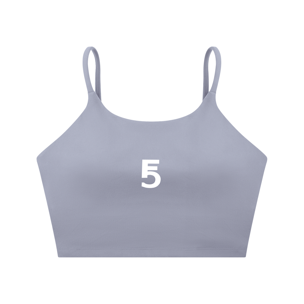 Spaghetti Strap Yoga Sports Bra Icon | White Logo