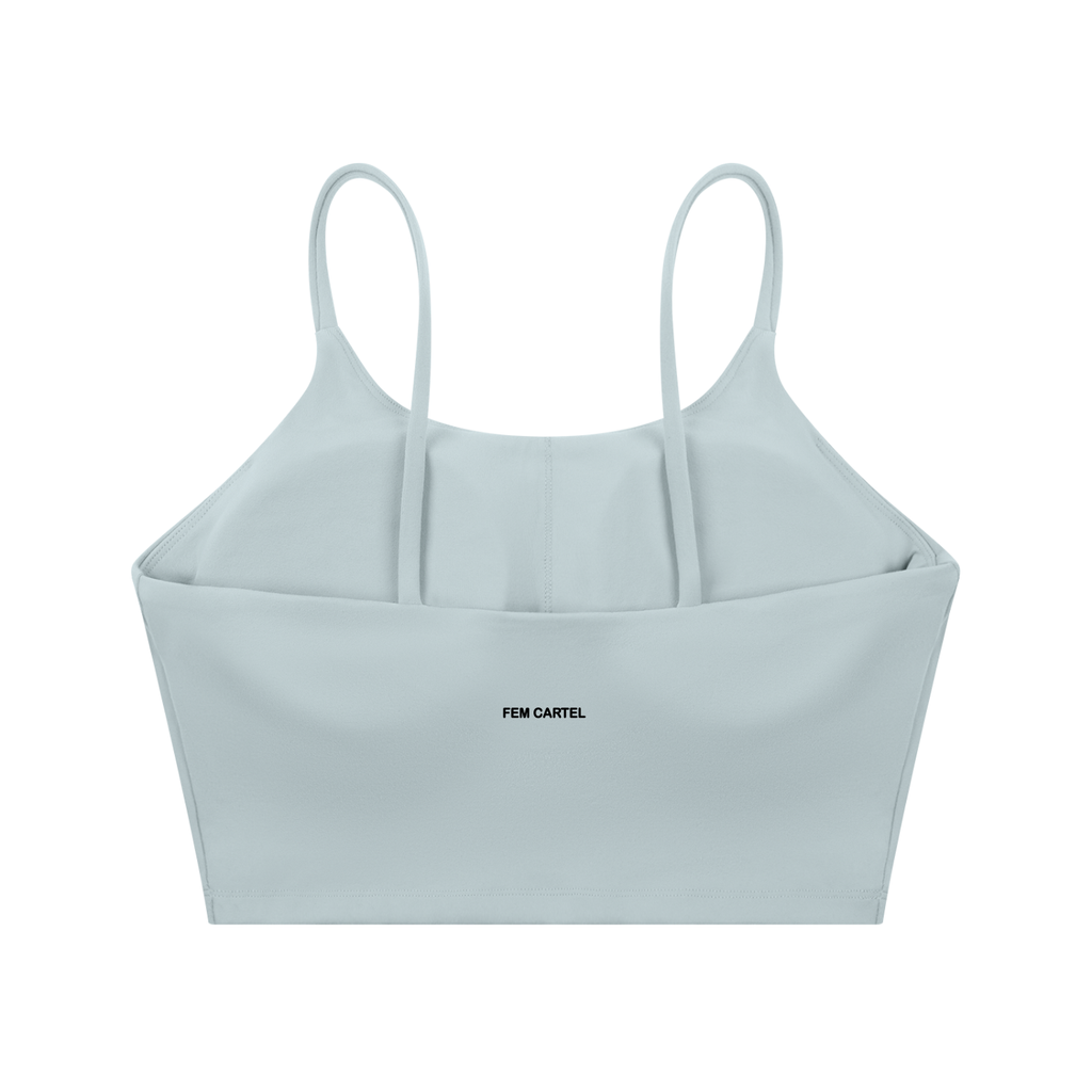 Spaghetti Strap Yoga Sports Bra Icon | Black Logo