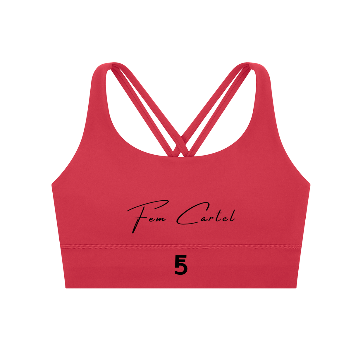 Strappy Criss-Cross Sports Bra | Black Logo