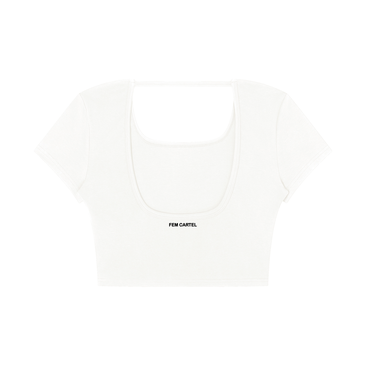 Square Neck Crop T-Shirt Icon | Black Logo