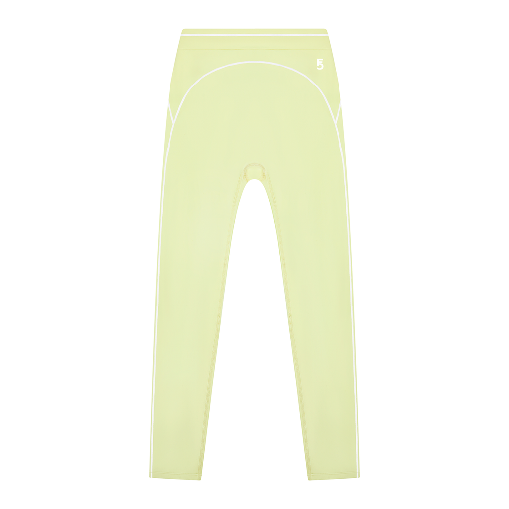 High Rise Topstitching Leggings | White Logo