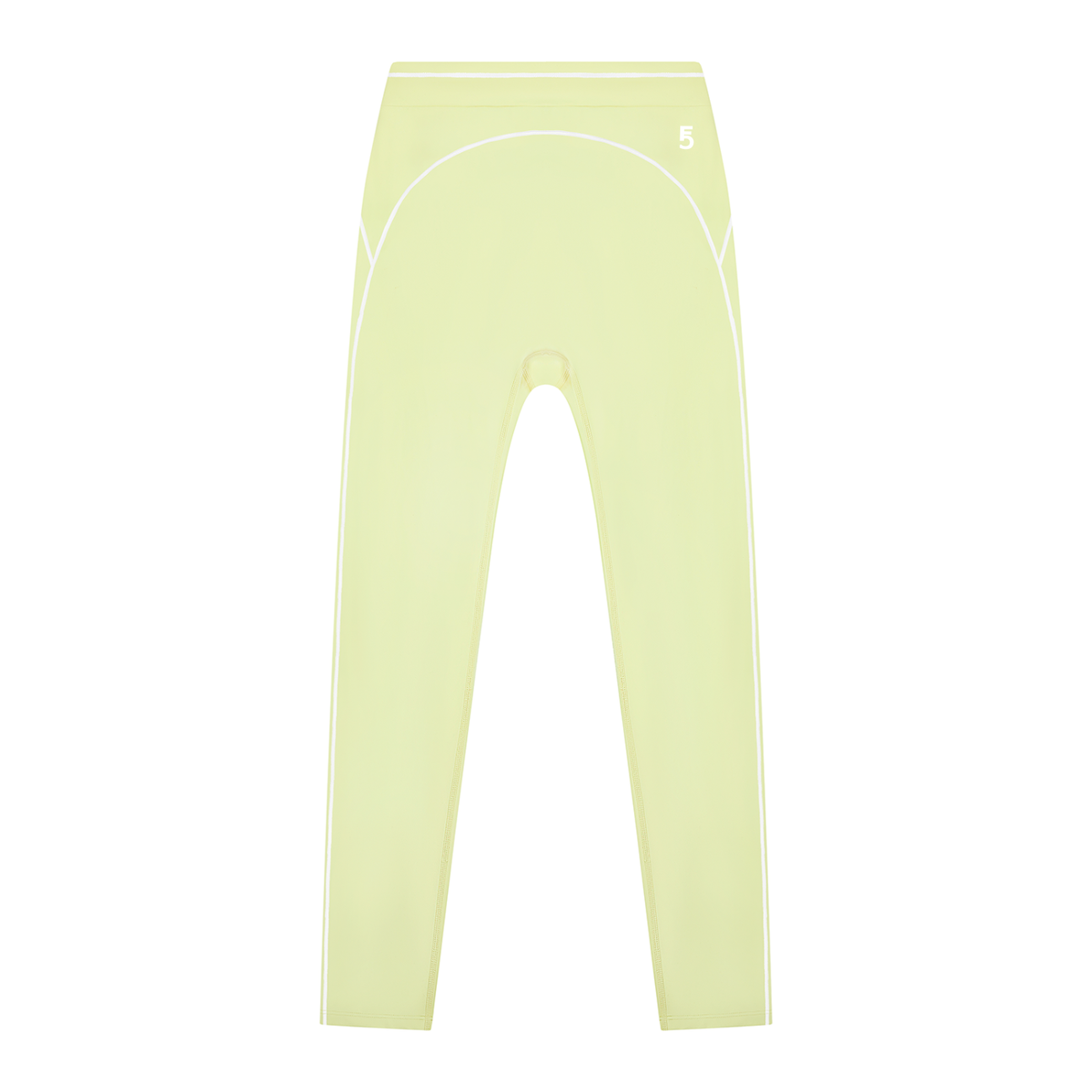 High Rise Topstitching Leggings | White Logo
