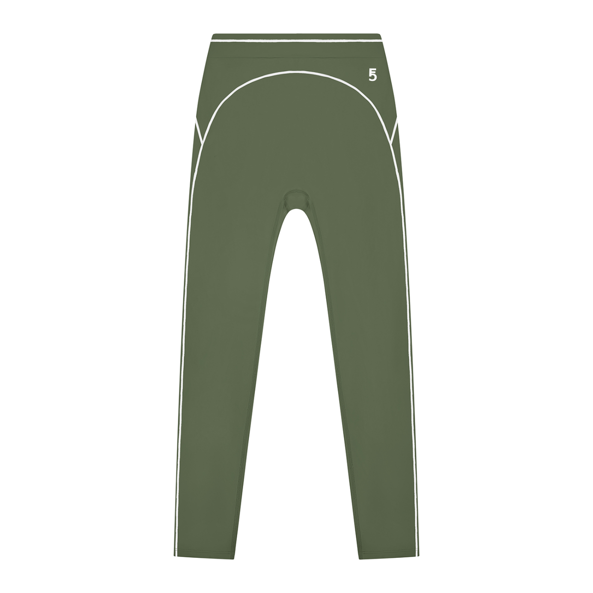 High Rise Topstitching Leggings | White Logo