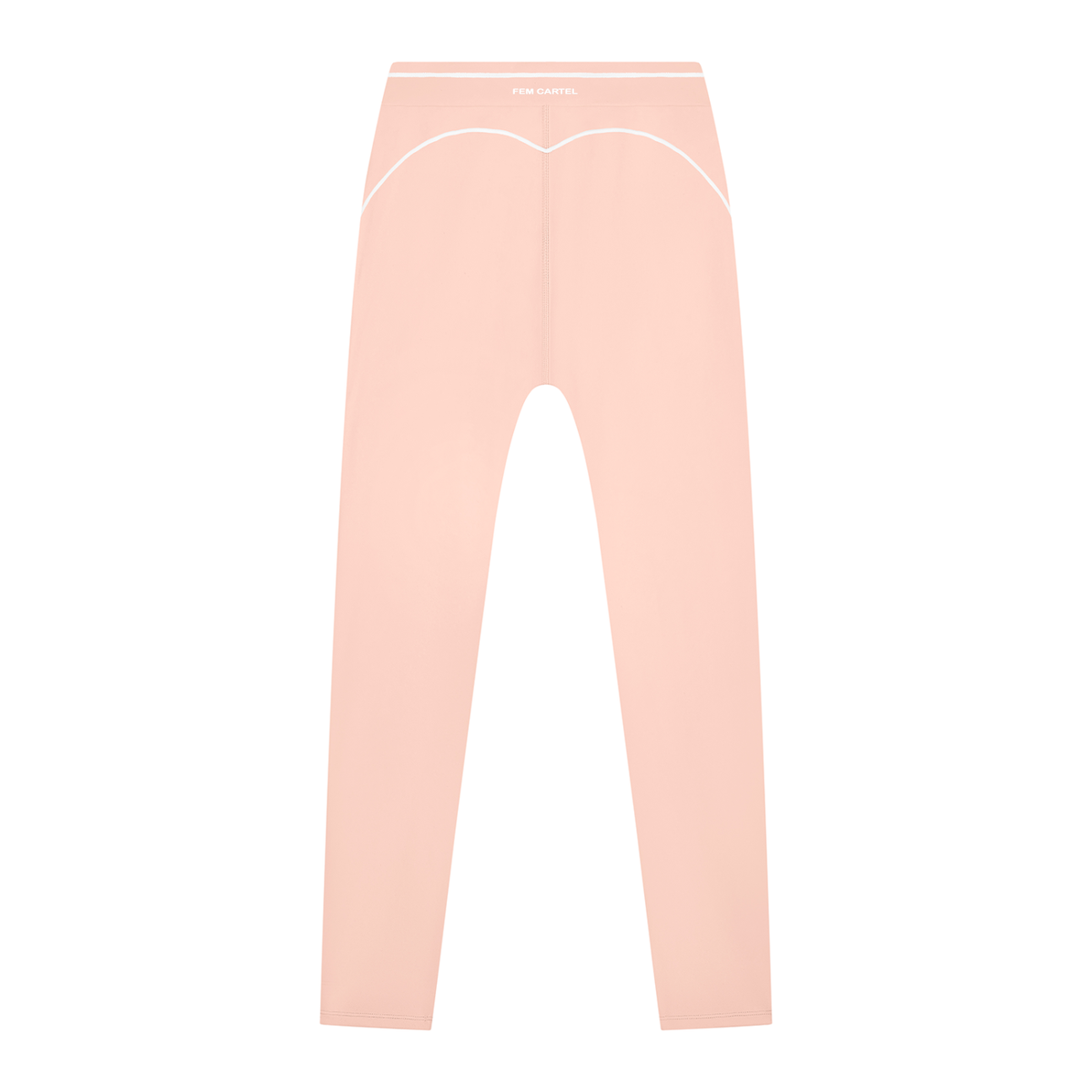 High Rise Topstitching Leggings | White Logo