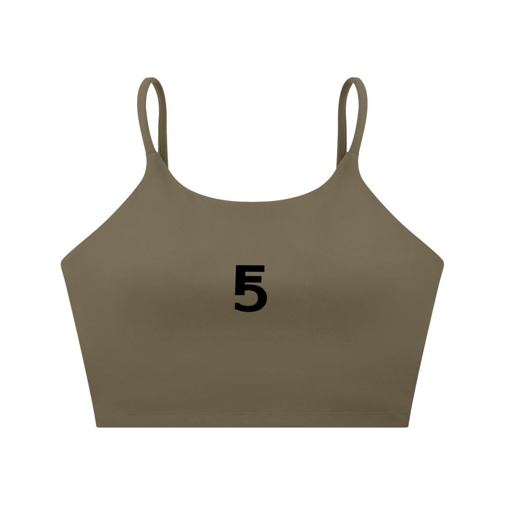Spaghetti Strap Yoga Sports Bra Icon | Black Logo