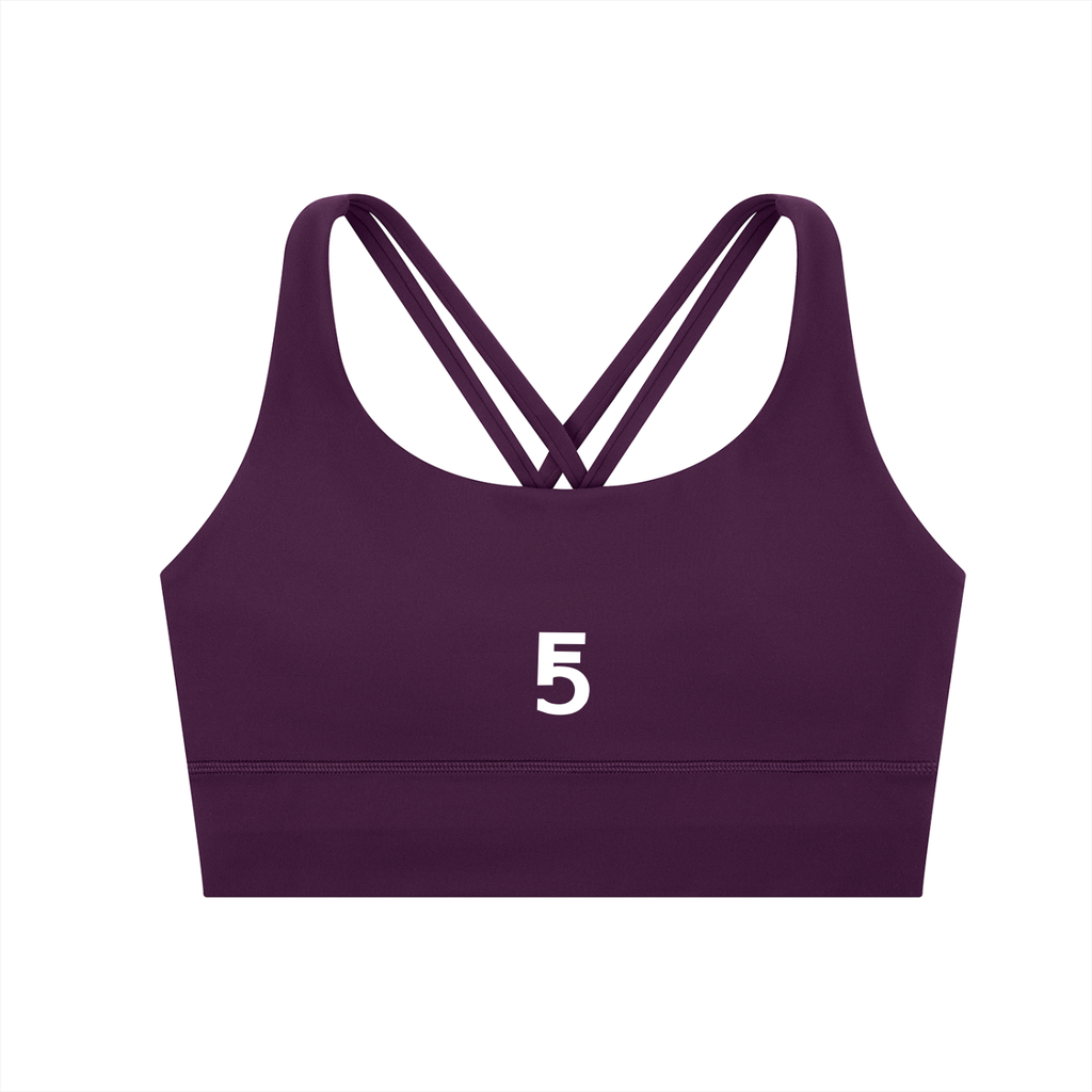 Strappy Criss-Cross Sports Bra | White Logo