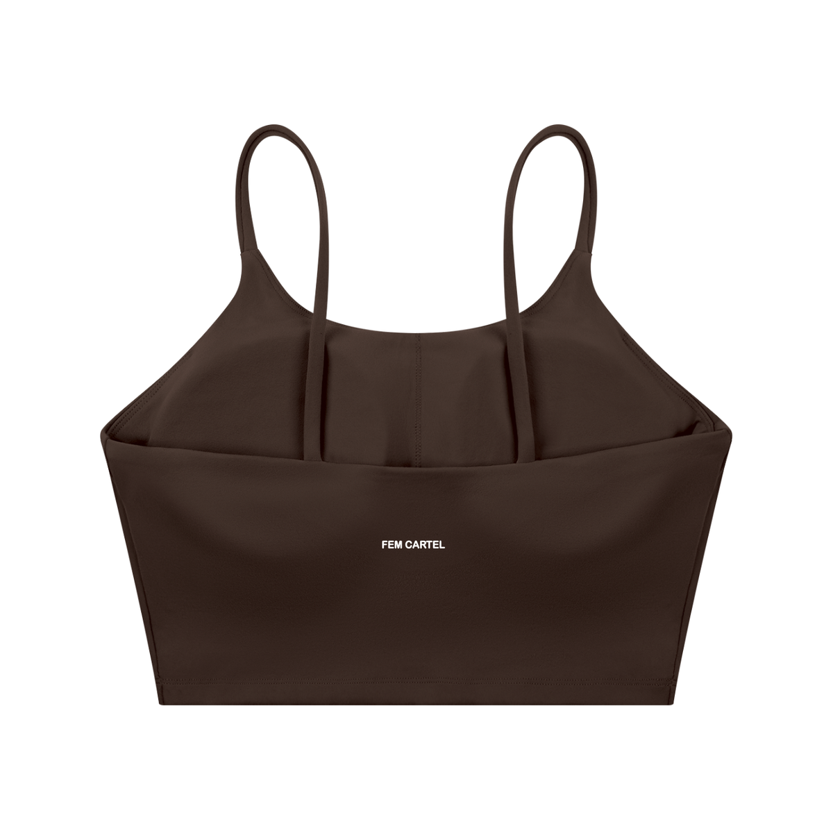 Spaghetti Strap Yoga Sports Bra Script | White Logo