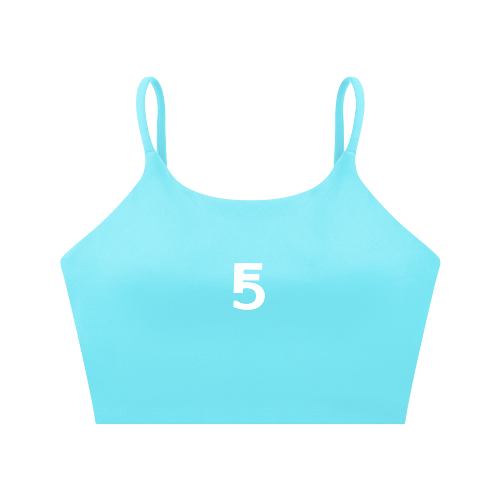 Spaghetti Strap Yoga Sports Bra Icon | White Logo