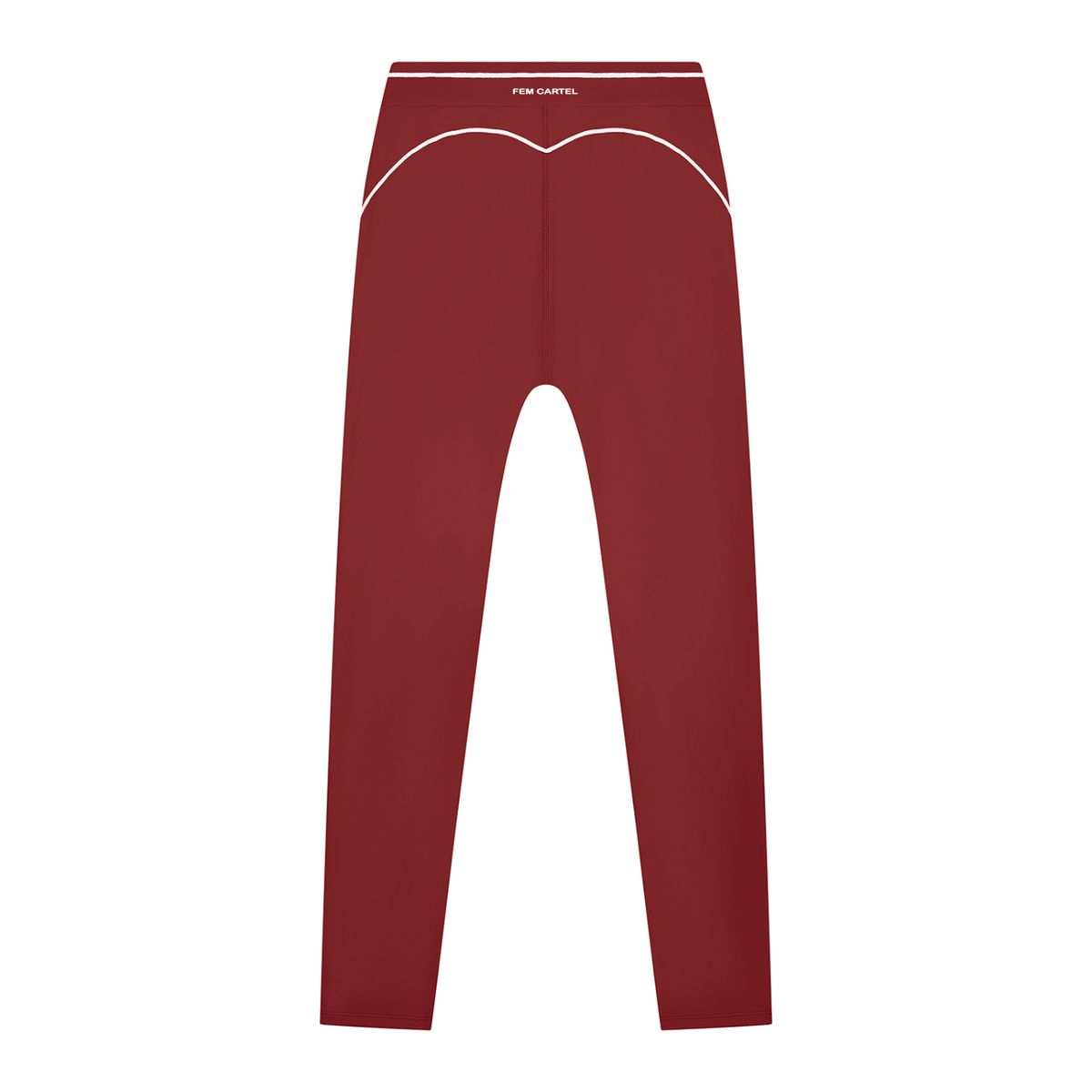 High Rise Topstitching Leggings | White Logo