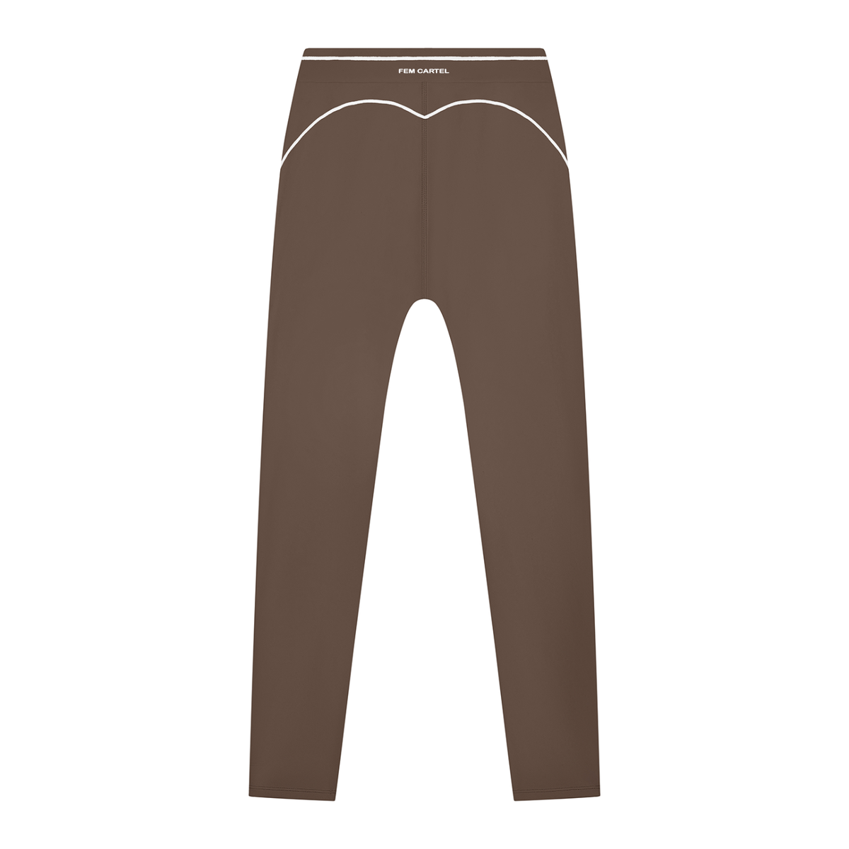 High Rise Topstitching Leggings | White Logo