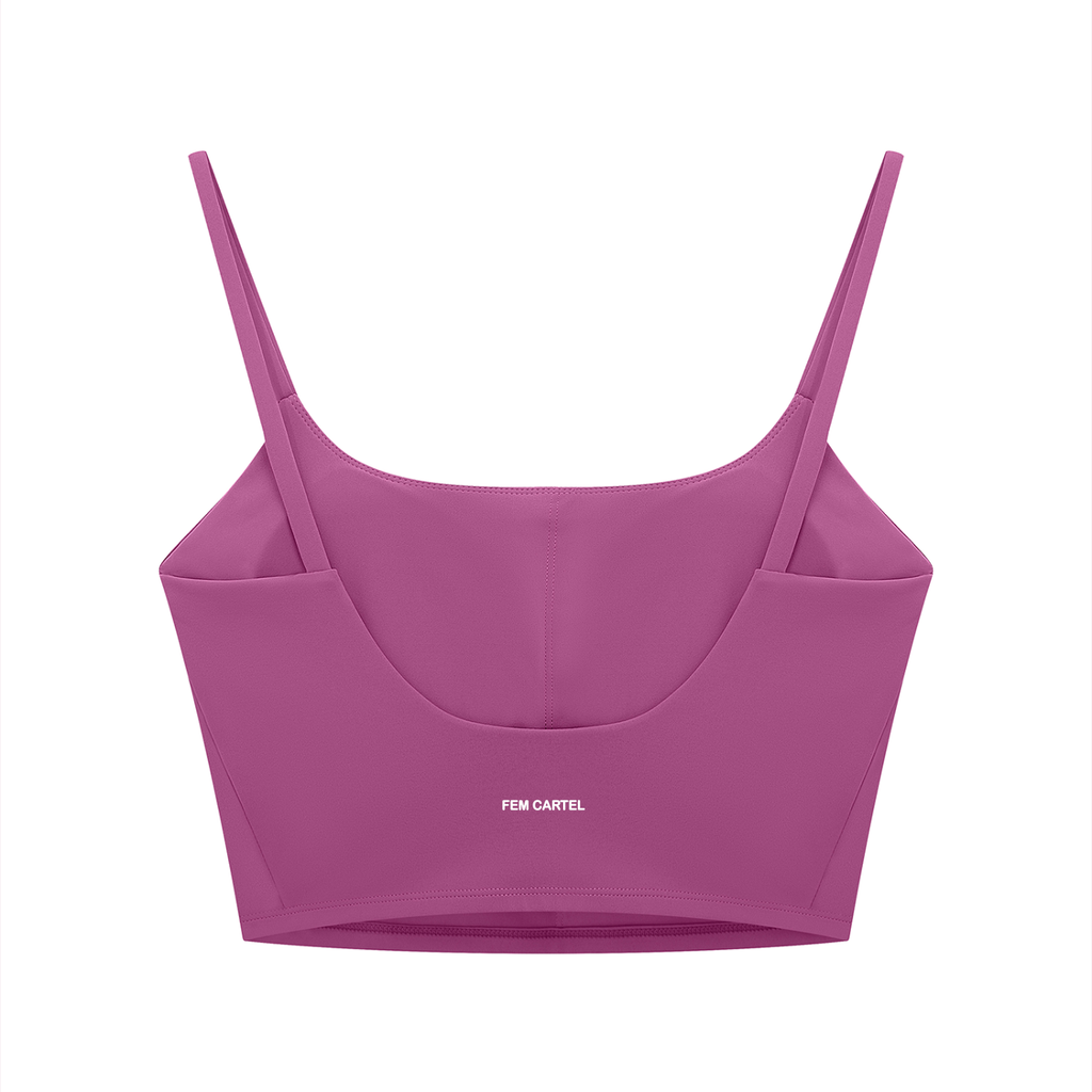 Solid Color Sports Bra Script | White Logo