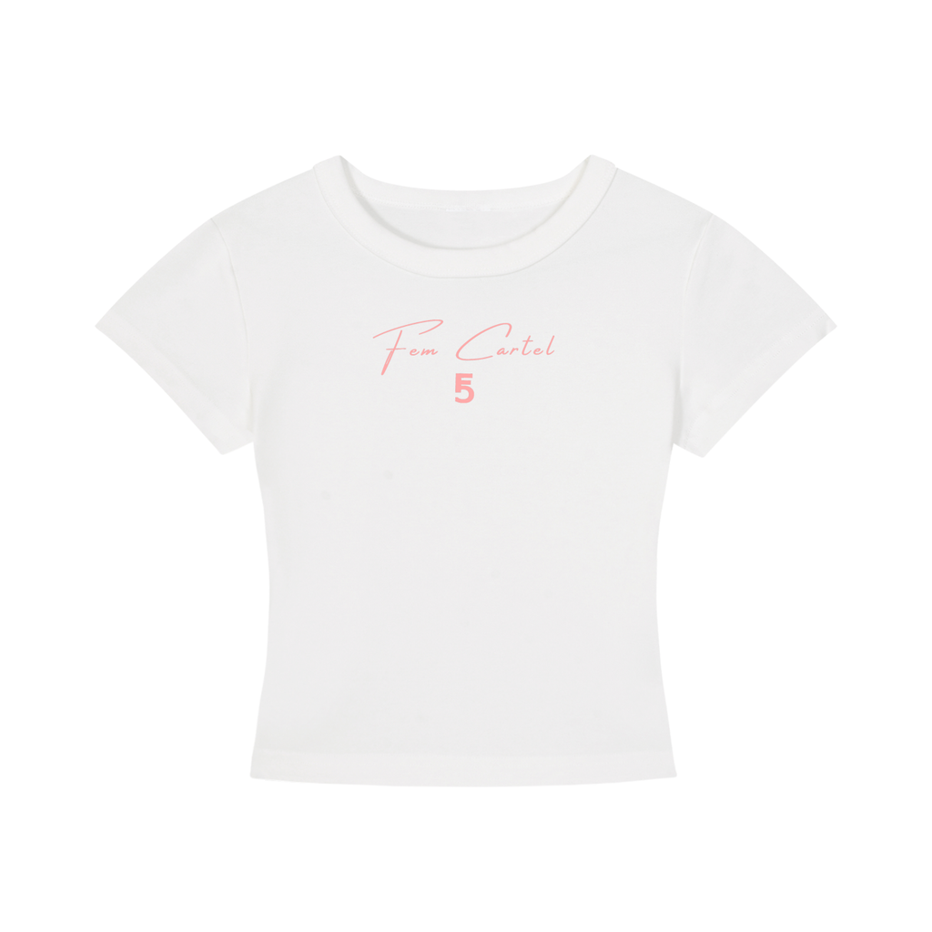 Cropped T-Shirt Script | Pink Logo