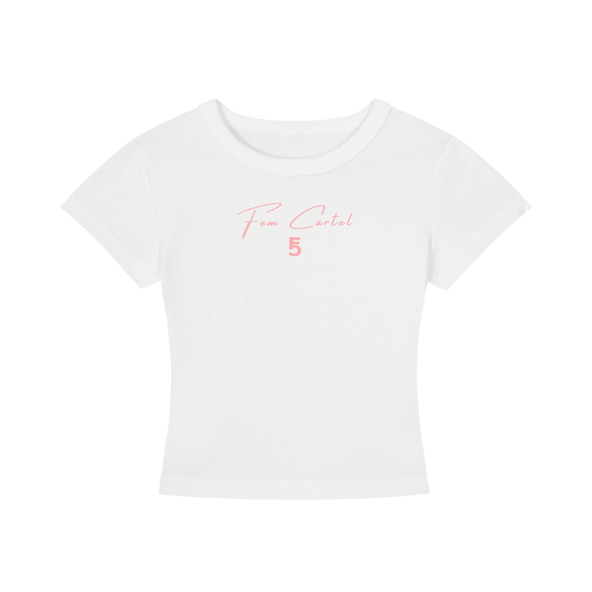 Cropped T-Shirt Script | Pink Logo