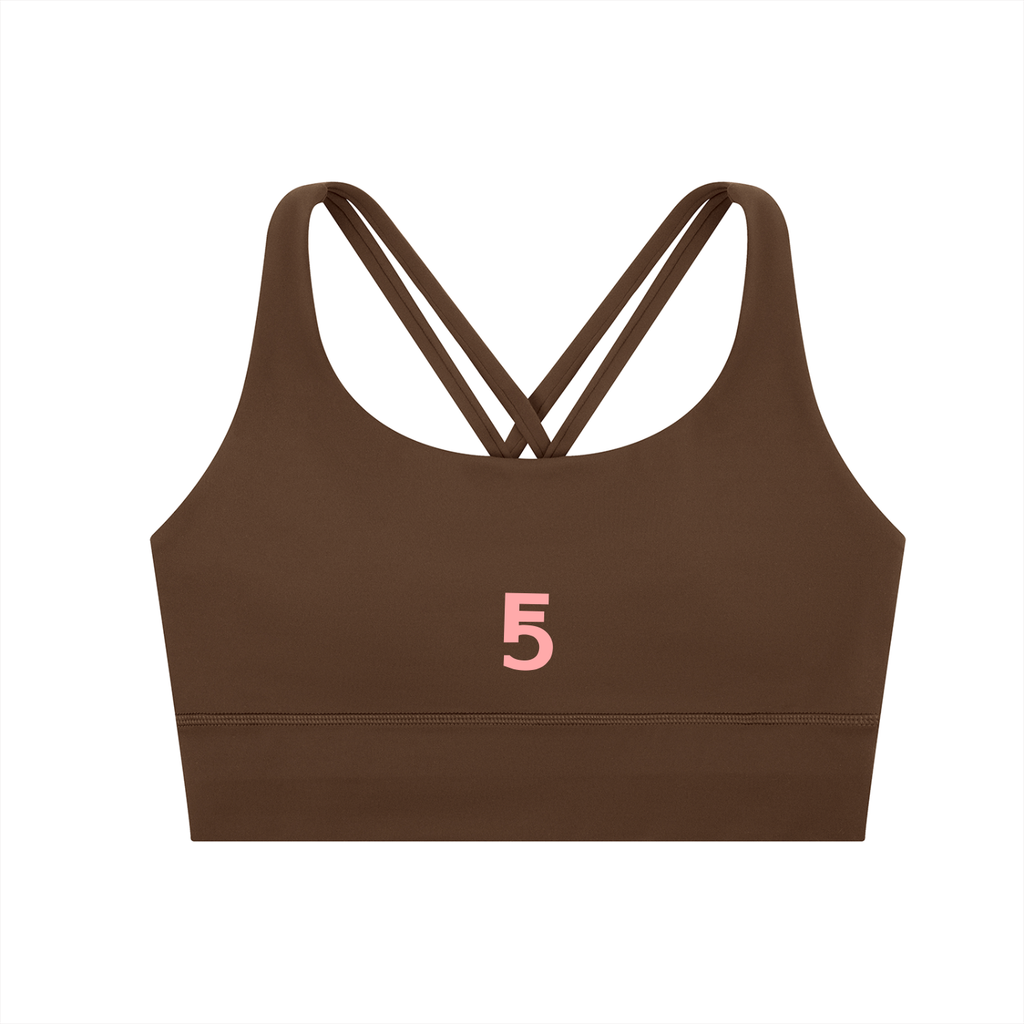 Strappy Criss-Cross Sports Bra Icon | Pink Logo