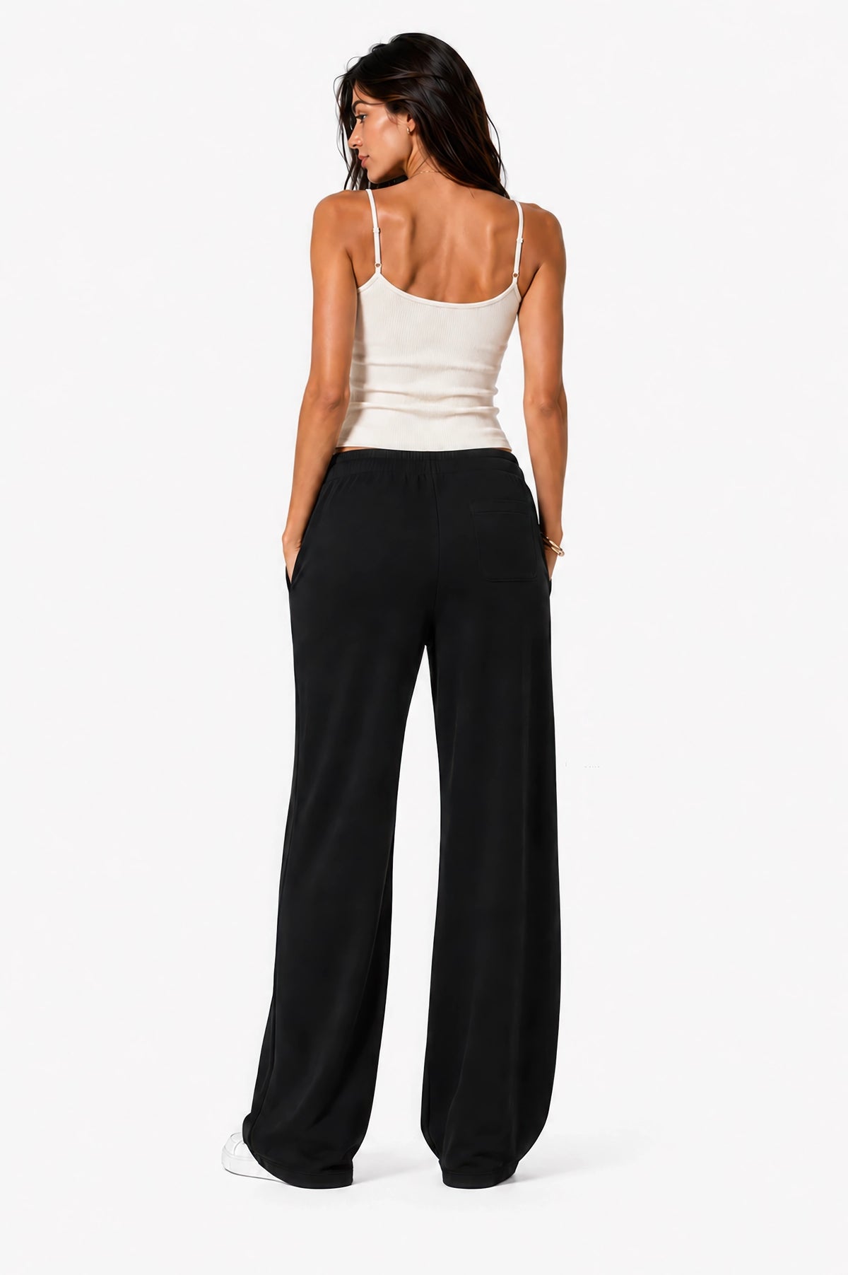 Drawstring Straight-Leg Sweatpants Icon | White Logo