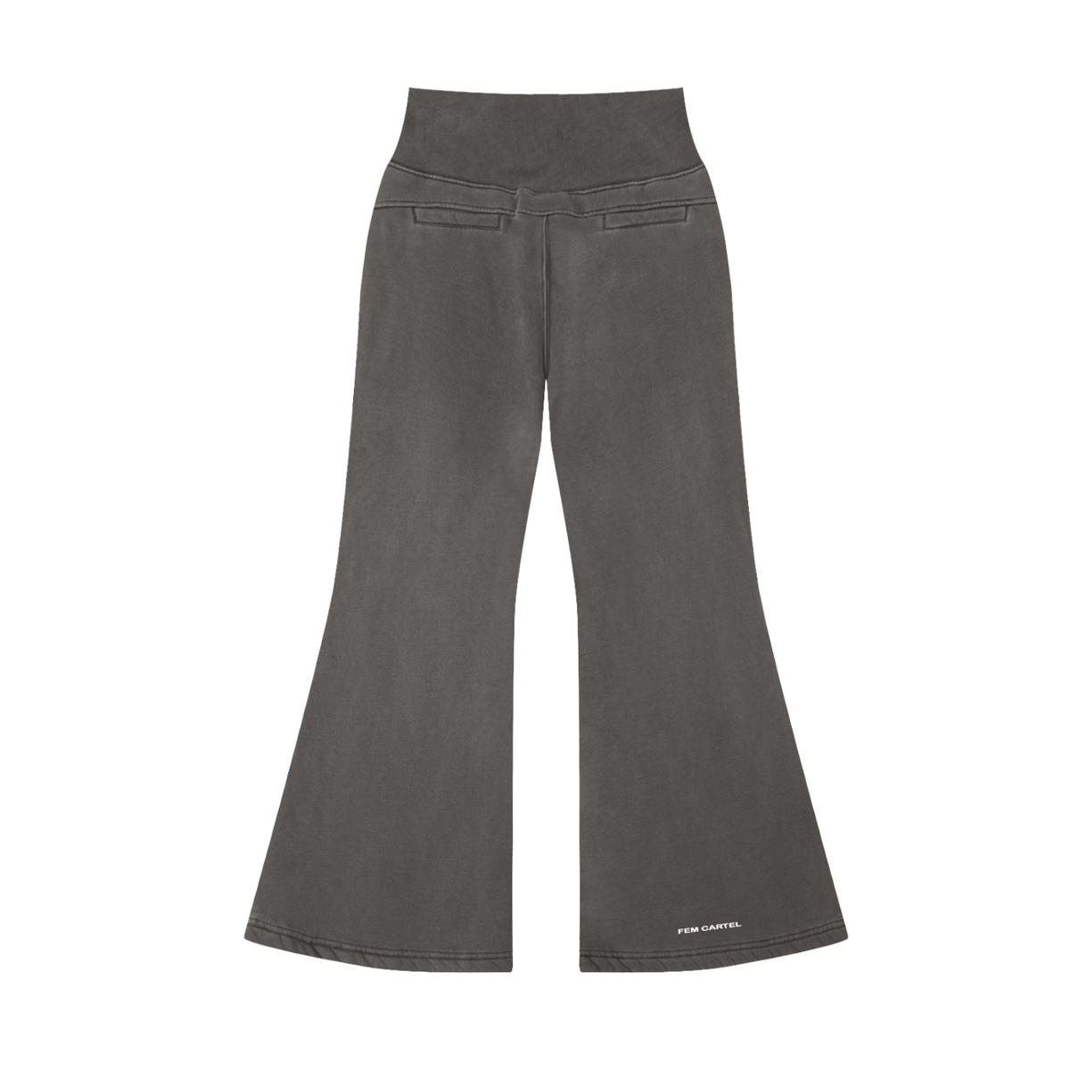 Vintage Washed Flared Fleece Pants | White Logo