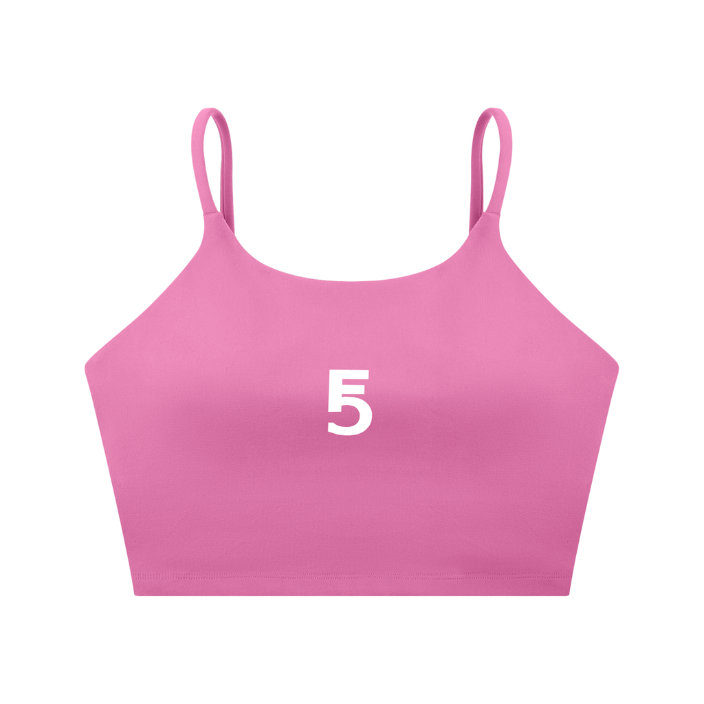 Spaghetti Strap Yoga Sports Bra Icon | White Logo