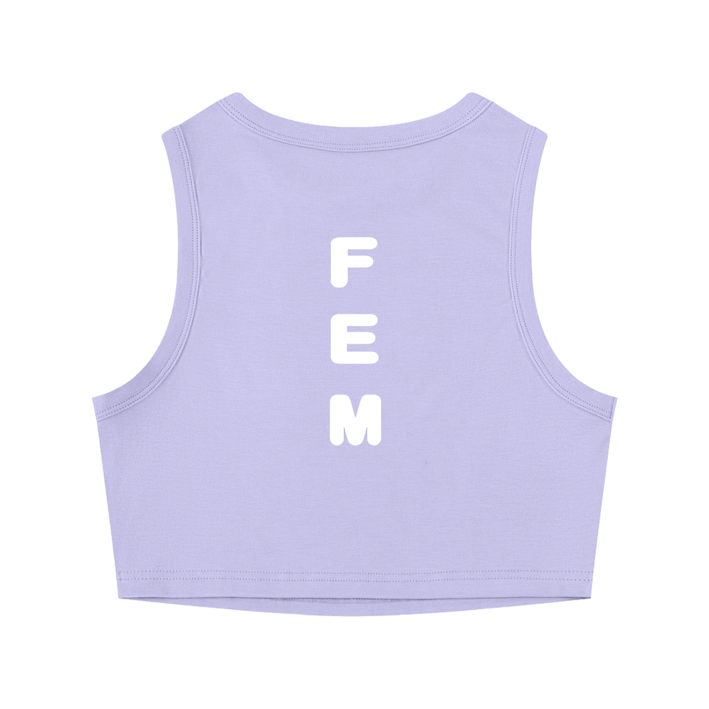 Tight Crewneck Crop Tank Top Icon | White Logo