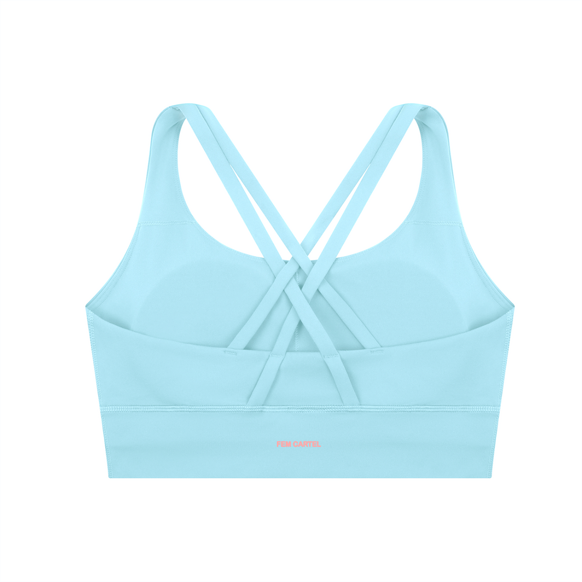 Strappy Criss-Cross Sports Bra | Pink Logo