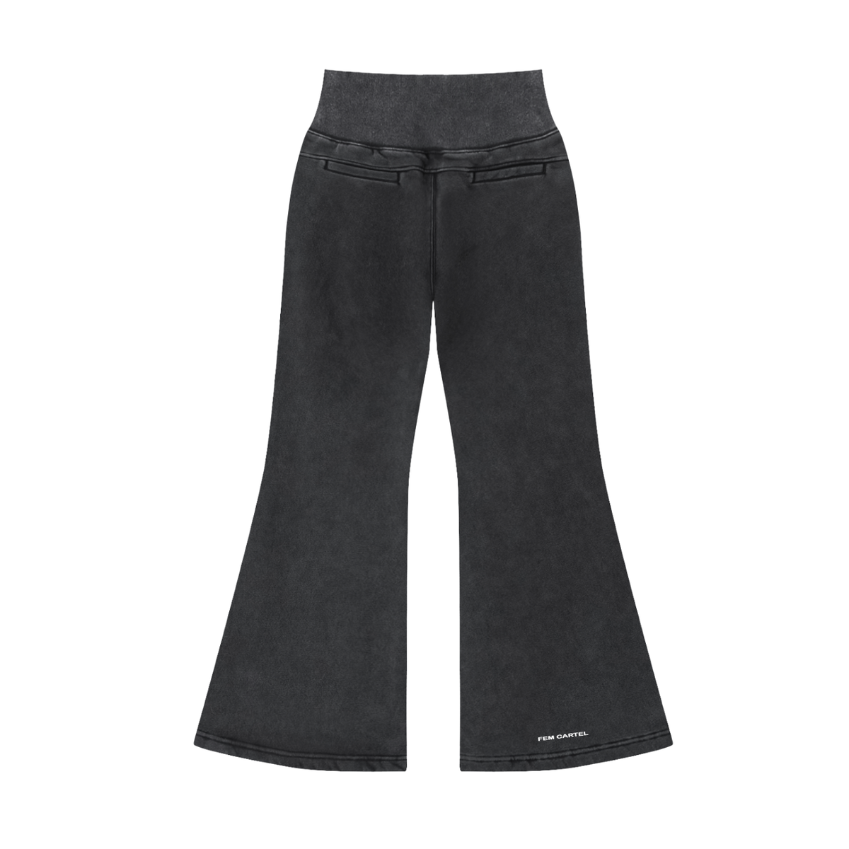 Vintage Washed Flared Fleece Pants | White Logo