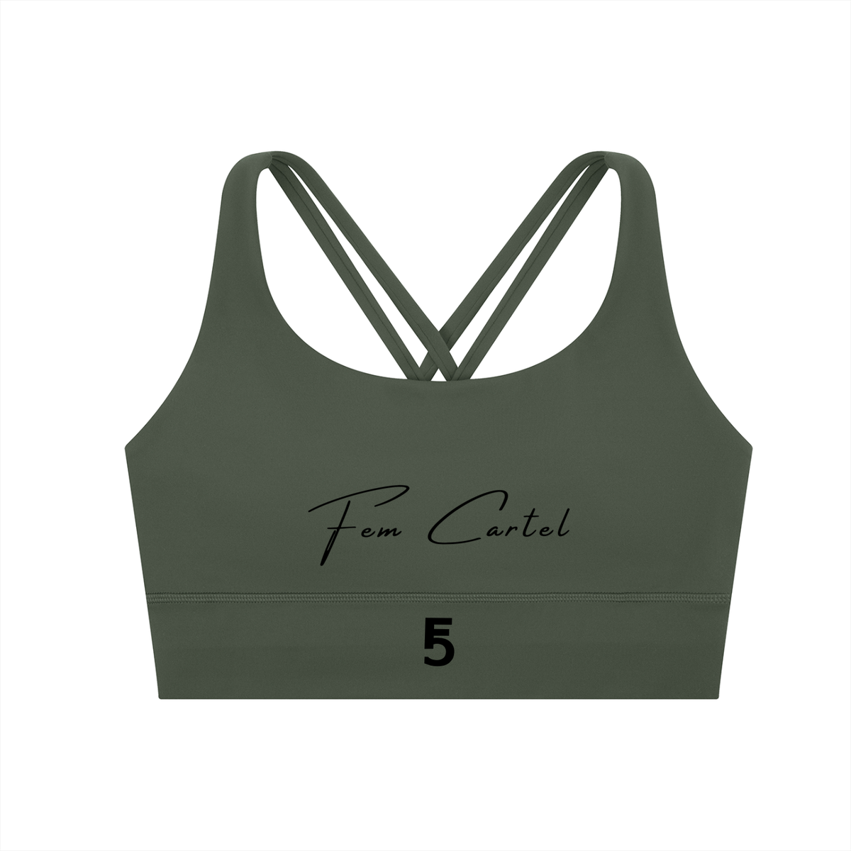 Strappy Criss-Cross Sports Bra | Black Logo