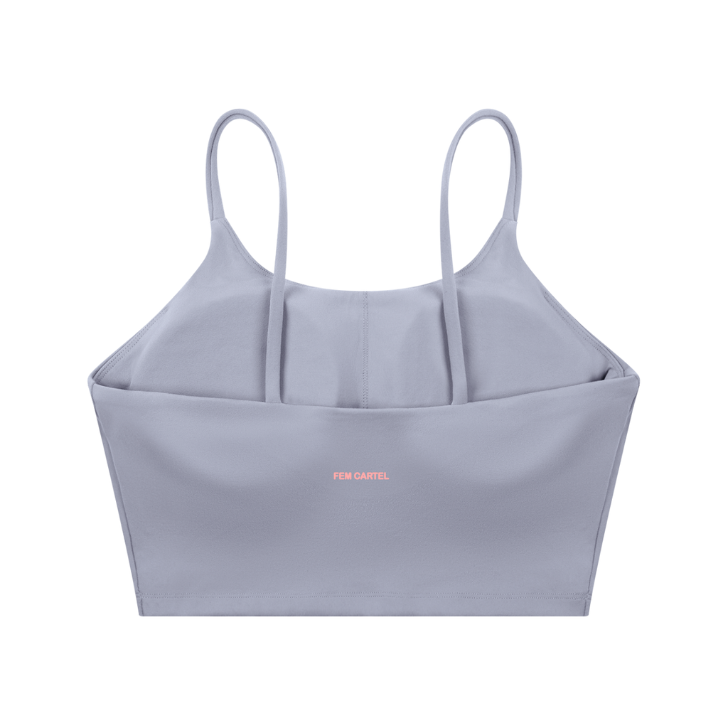 Spaghetti Strap Yoga Sports Bra Icon | Pink Logo