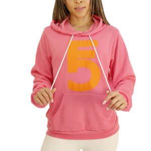 Pink Pullover Hoodie – Orange Fem 10 Emblem
