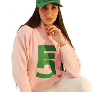 Alternative view of Peach Bloom Hoodie – Emerald Emblem Edition