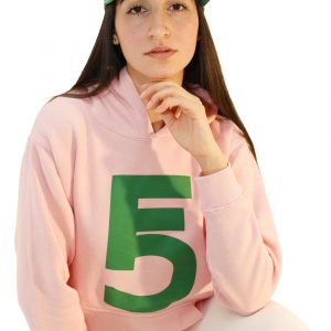 Alternative view of Peach Bloom Hoodie – Emerald Emblem Edition