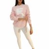 Soft Blush Crewneck Sweatshirt – White Emblem Edition
