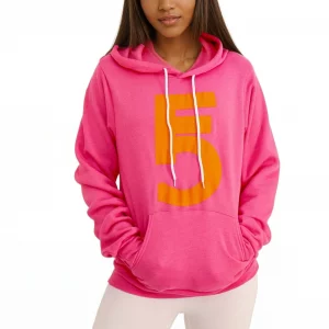Pink Pullover Hoodie – Orange Fem 10 Emblem