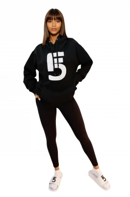 Black Pullover Hoodie – White Fem 10 Front Emblem