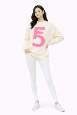 Fem Cartel “10 Within” Symbol Crewneck – Cream with Pink Ink