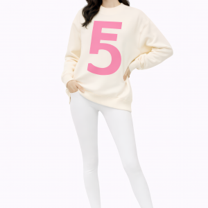 Fem Cartel “10 Within” Symbol Crewneck – Cream with Pink Ink