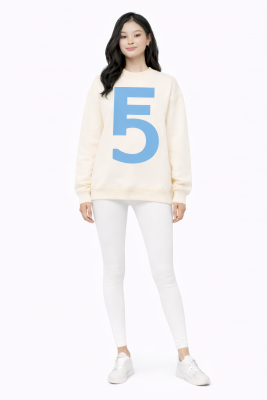 Fem Cartel “10 Within” Symbol Crewneck – Cream with Sky Blue Ink