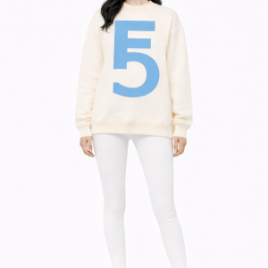 Fem Cartel “10 Within” Symbol Crewneck – Cream with Sky Blue Ink