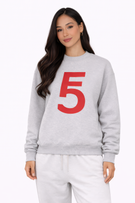 Fem Cartel “10 Within” Symbol Crewneck – Heather Gray with Red Ink