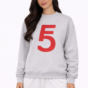 Fem Cartel “10 Within” Symbol Crewneck – Heather Gray with Red Ink