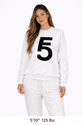 Fem Cartel “10 Within” Symbol Crewneck – White with Black Ink