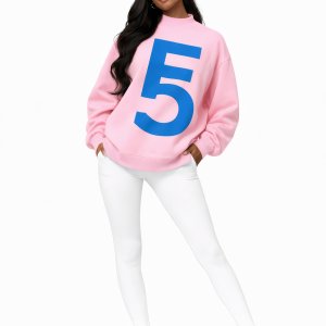 Fem Cartel “10 Within” Symbol Crewneck – Pink with Sky Blue Ink